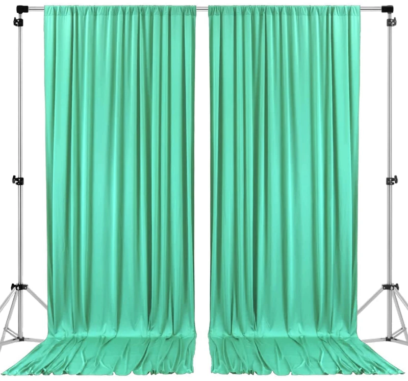 AK TRADING CO. 10 feet x 10 feet Tiffany IFR Polyester Backdrop Drapes Curtains Panels with Rod Pockets - Wedding Ceremony Party Home Window Decorations
