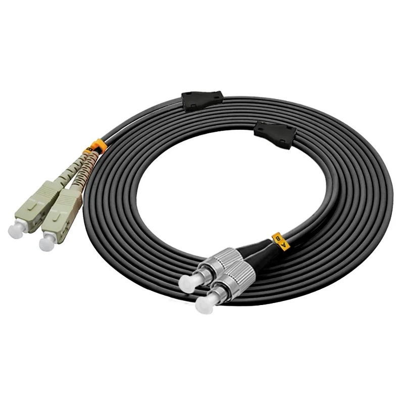 Jeirdus 50Meters SC to FC Outdoor Armored Duplex OM1 Fiber Optic Cable Jumper Optical Patch Cord Multimode 62.5/125 50M SC-FC
