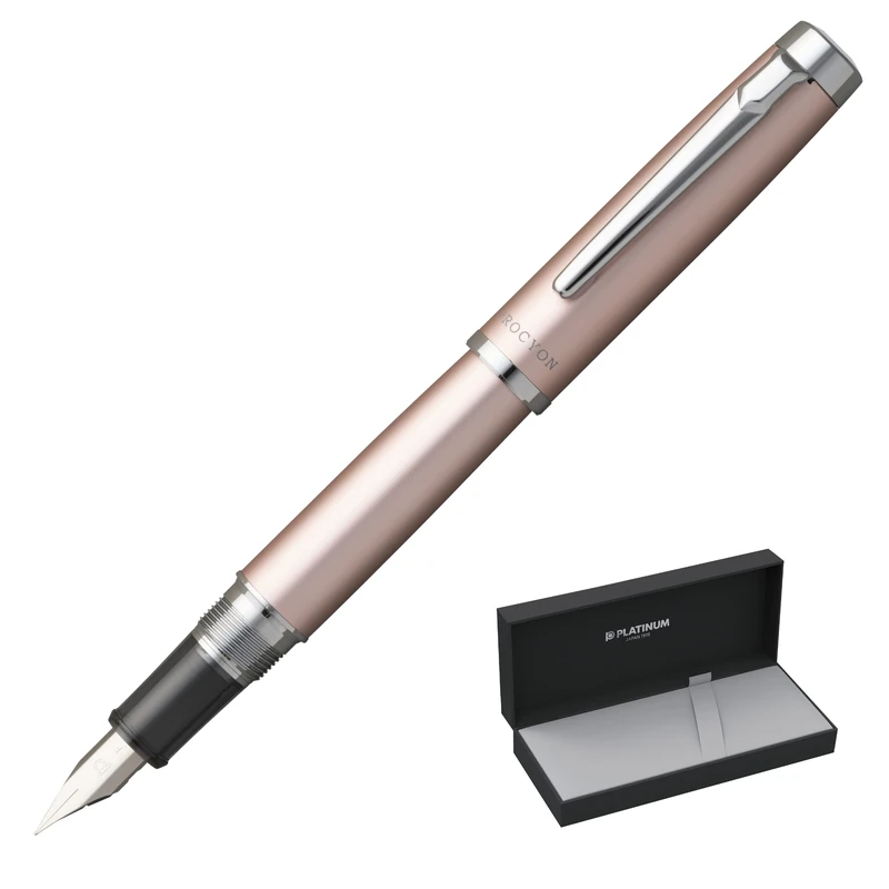 PLATINUM Procyon PNS-8000#18 Fountain Pen/Nib Gauges: Medium Medium/Colour: Rose Gold/Handmade/with Gift Box/Fountain Pen