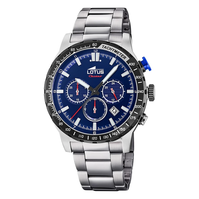 Lotus Watch Model 18587/B Colour Collection, 43.5 mm Blue Case with Arms Steel Strap for Men