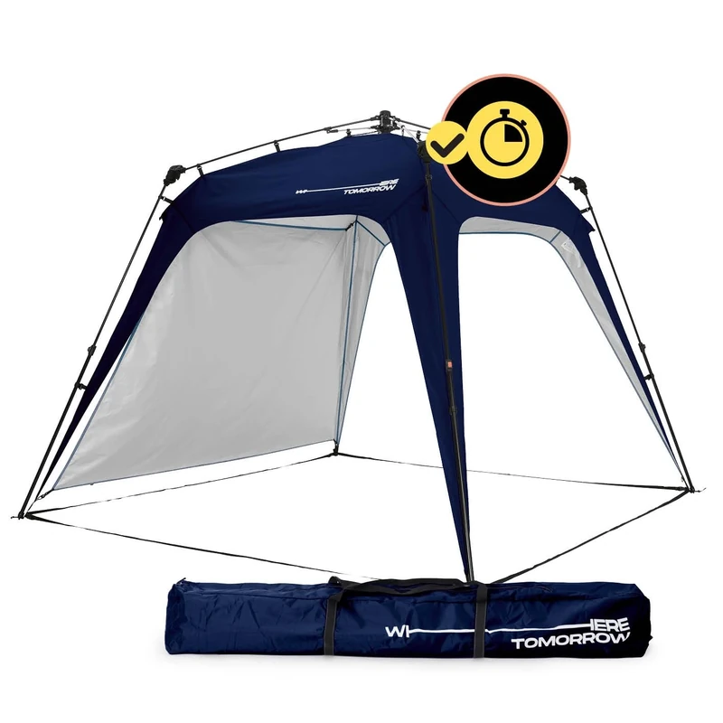Lumaland Outdoor Gazebo 2.5 x 2.5 m | Waterproof & UV Protection | Garden Tent Incl. 1 x Side Panel & Bag & Pegs | Heavy Duty Camping & Party Tent | Quick Assembly [Navy Blue] - Image 1