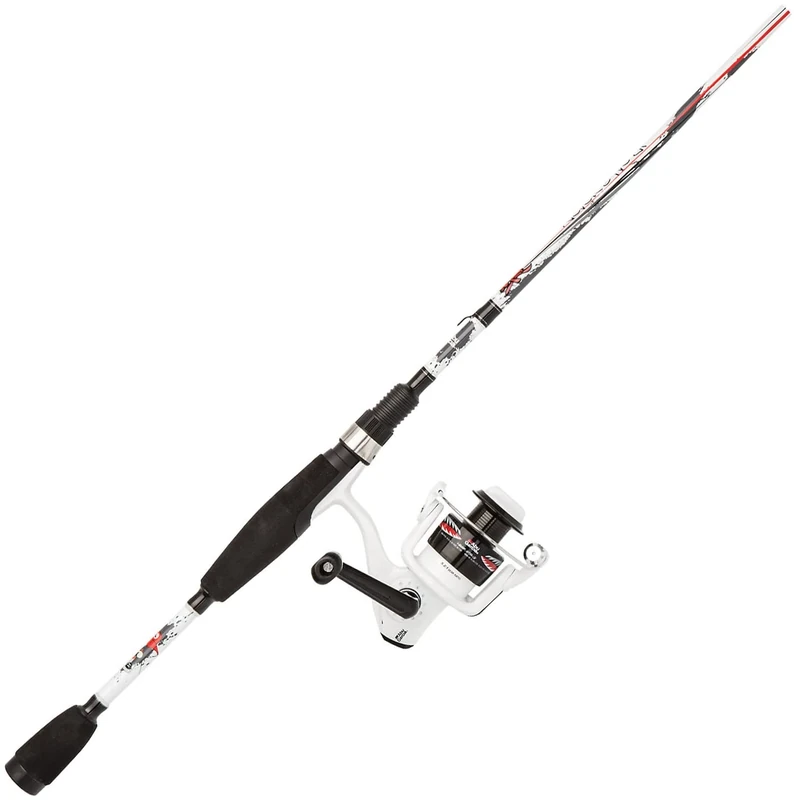 Abu Garcia Ike Dude Spinning Combo; Junior Starter Fishing Rod and Reel Set for Children, Predator Hunting Setup for Pike, Perch and Zander, Unisex, White/Red, 2.13 m | 5-20g