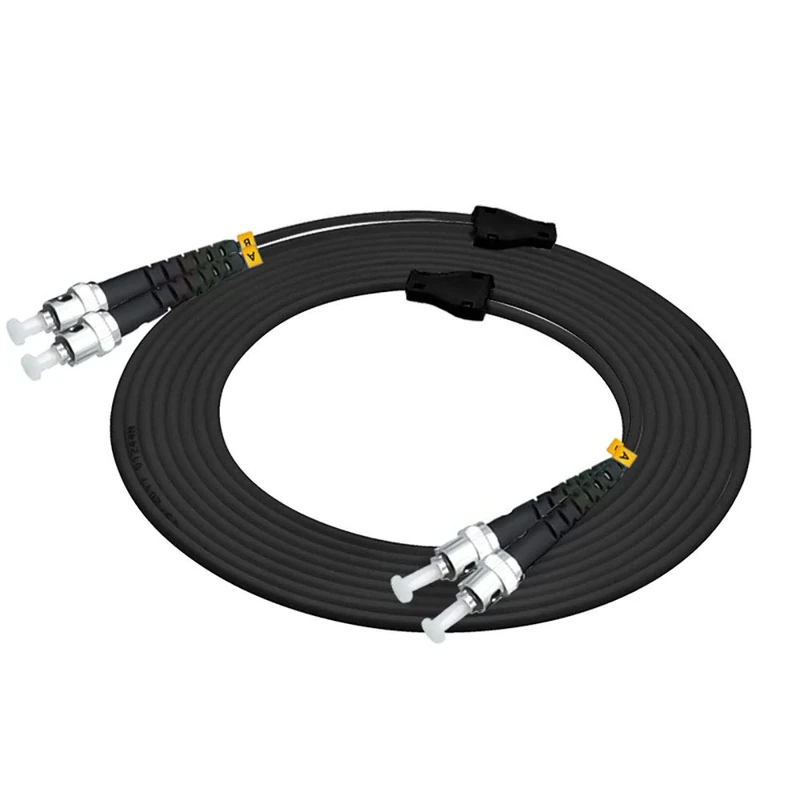 Jeirdus 50Meters ST to ST Outdoor Armored Duplex OM1 Fiber Optic Cable Jumper Optical Patch Cord Multimode 62.5/125 50M ST-ST