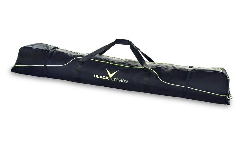 Black Crevice Adult Unisex Ski Bag for 3 Pairs of Alpine Skis, Black/Yellow, 190 cm
