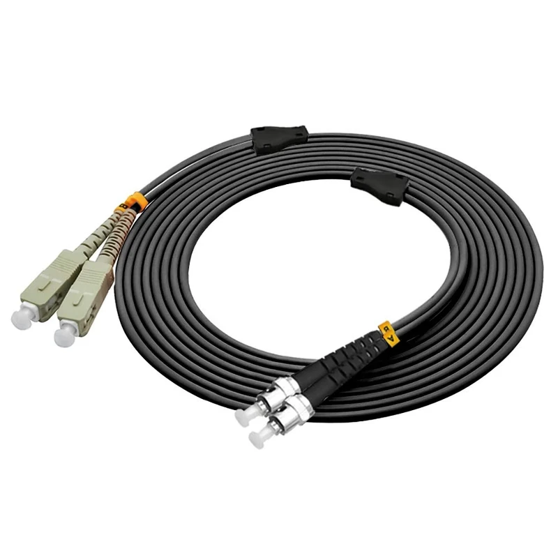 Jeirdus 50Meters SC to ST Outdoor Armored Duplex OM1 Fiber Optic Cable Jumper Optical Patch Cord Multimode 62.5/125 50M SC-ST