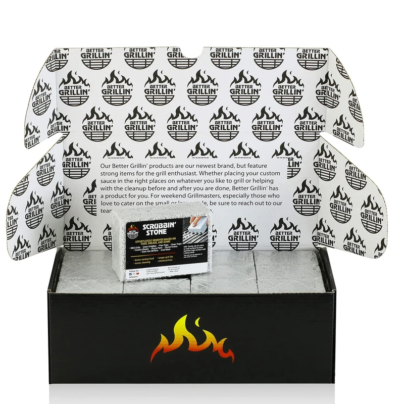 Better Grillin Barbecue Grill Scrubbing Stone, BBQ Grill Brick Cleaner, Griddle Stone Cleaning Block, BBQ Tools, Cleaning Block for Barbeque Grill, Grill Tools for Outdoor Grill, BBQ Cleaner, 12 Pack