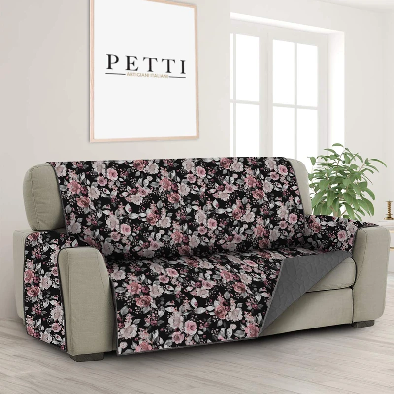 PETTI Artigiani Italiani - Stain Resistant Sofa Cover, 4 Seater Sofa Cover with Armrests, Reversible Sofa Cover, Quilted Sofa Cover, Spotted, 100% Made in Italy - Image 1