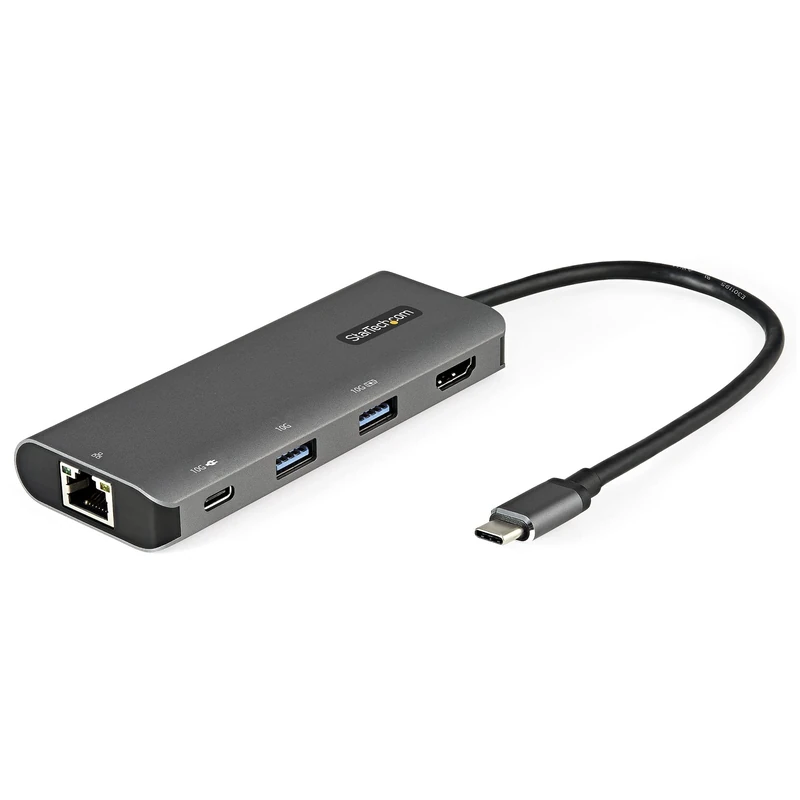 StarTech.com USB C Multiport Adapter - 10Gbps USB Type-C Mini Dock with 4K 30Hz HDMI - 100W Power Delivery Passthrough - 3-Port USB Hub, GbE - USB 3.1/3.2 Gen 2 Laptop Dock - 10" Cable (DKT31CHPDL)