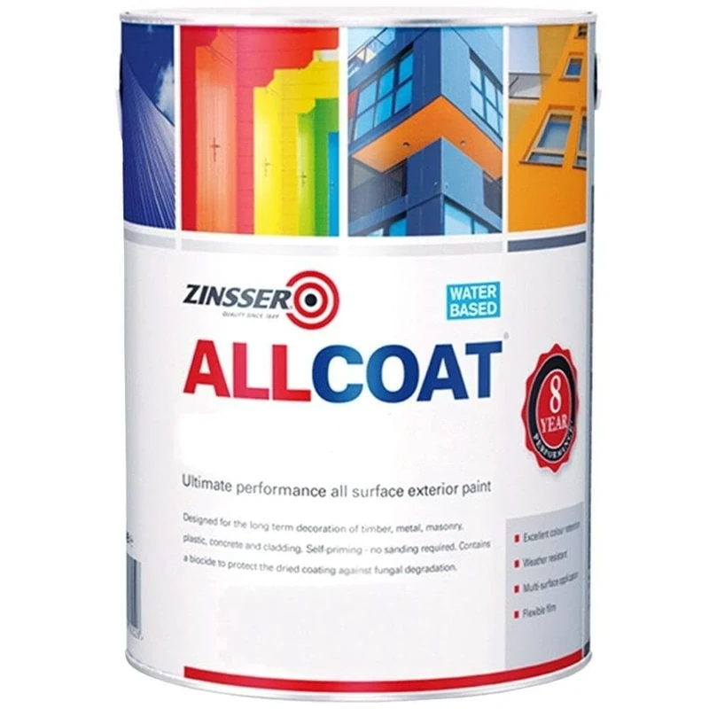 Zinsser Allcoat Exterior WB (Satin Finish) Ready Mixed Colours 2.5 Litre Anthracite Grey (Ral 7016)