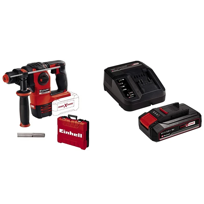 Einhell Herocco Brushless SDS Plus Hammer Drill with Einhell 2.5Ah Power X-Change Starter Kit
