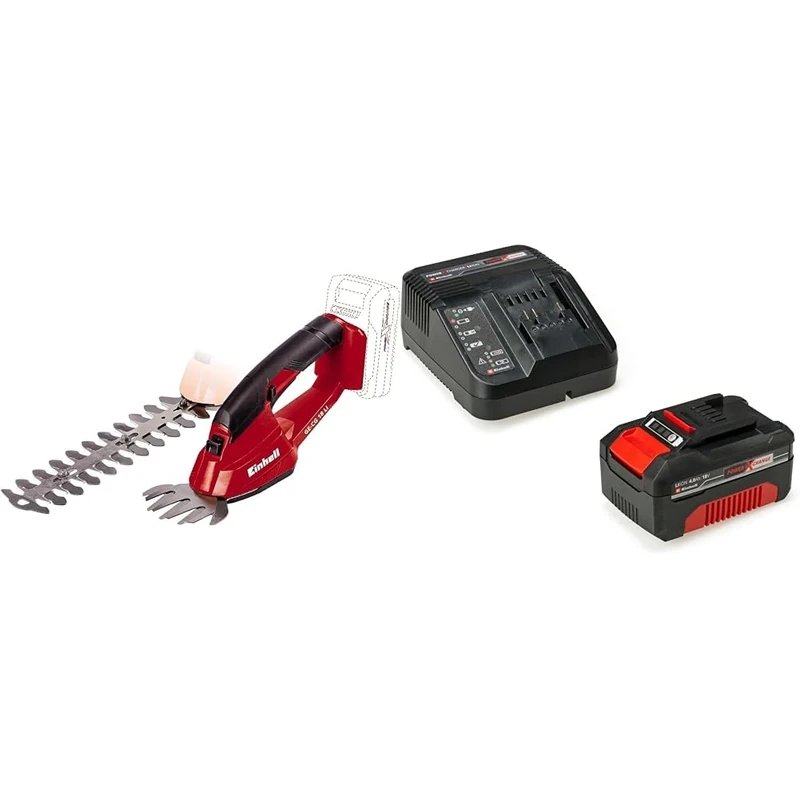 Einhell GE-CG 18 Li Solo Power X-Change Cordless Grass and Shrub shears - Supplied without Battery and Charger with Original Einhell 18V 4.0 Ah Power X-Change Starter Kit