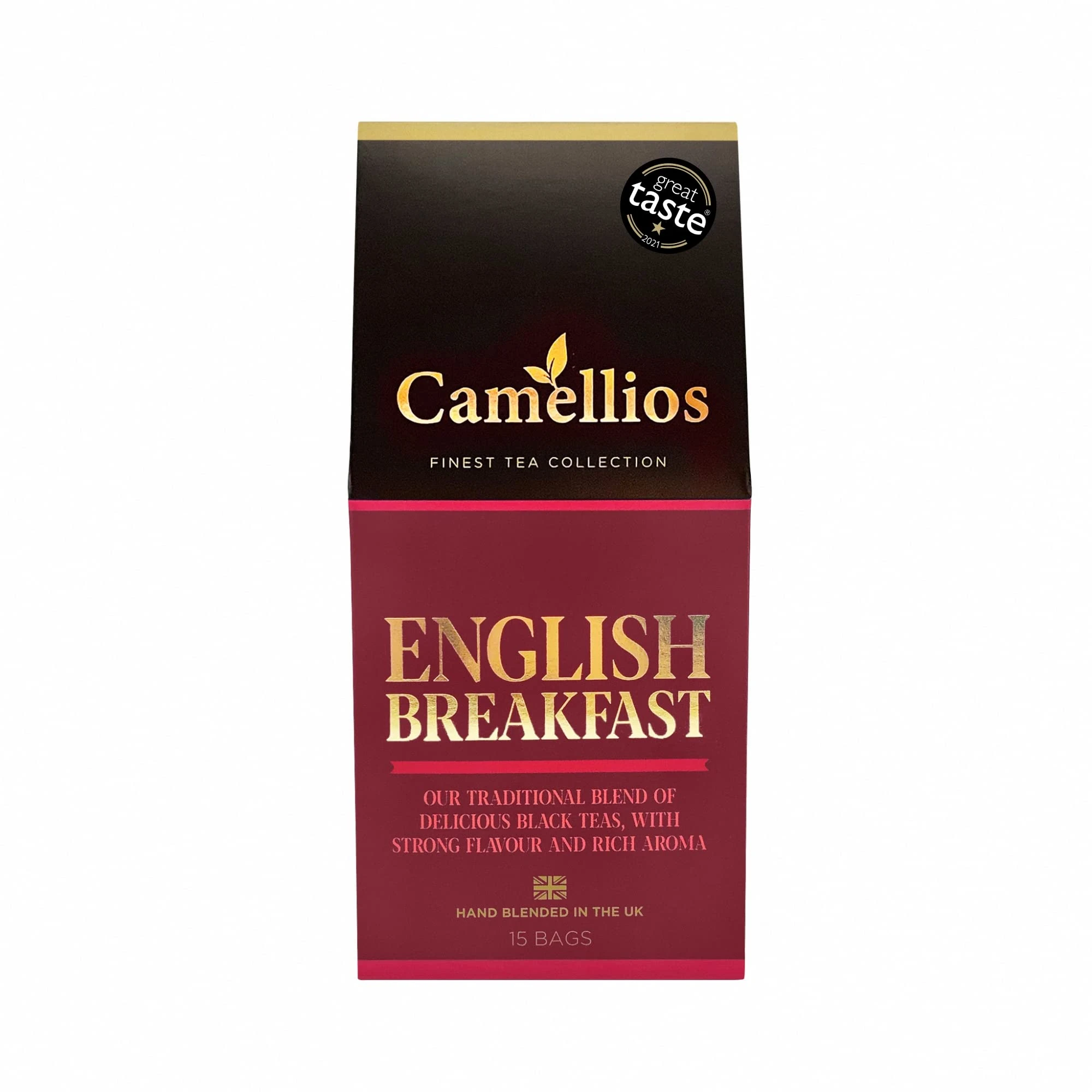 English Breakfast Tea, Pyramid Tea Bags, Camellios (15 Tea Bags, 1 Pack)