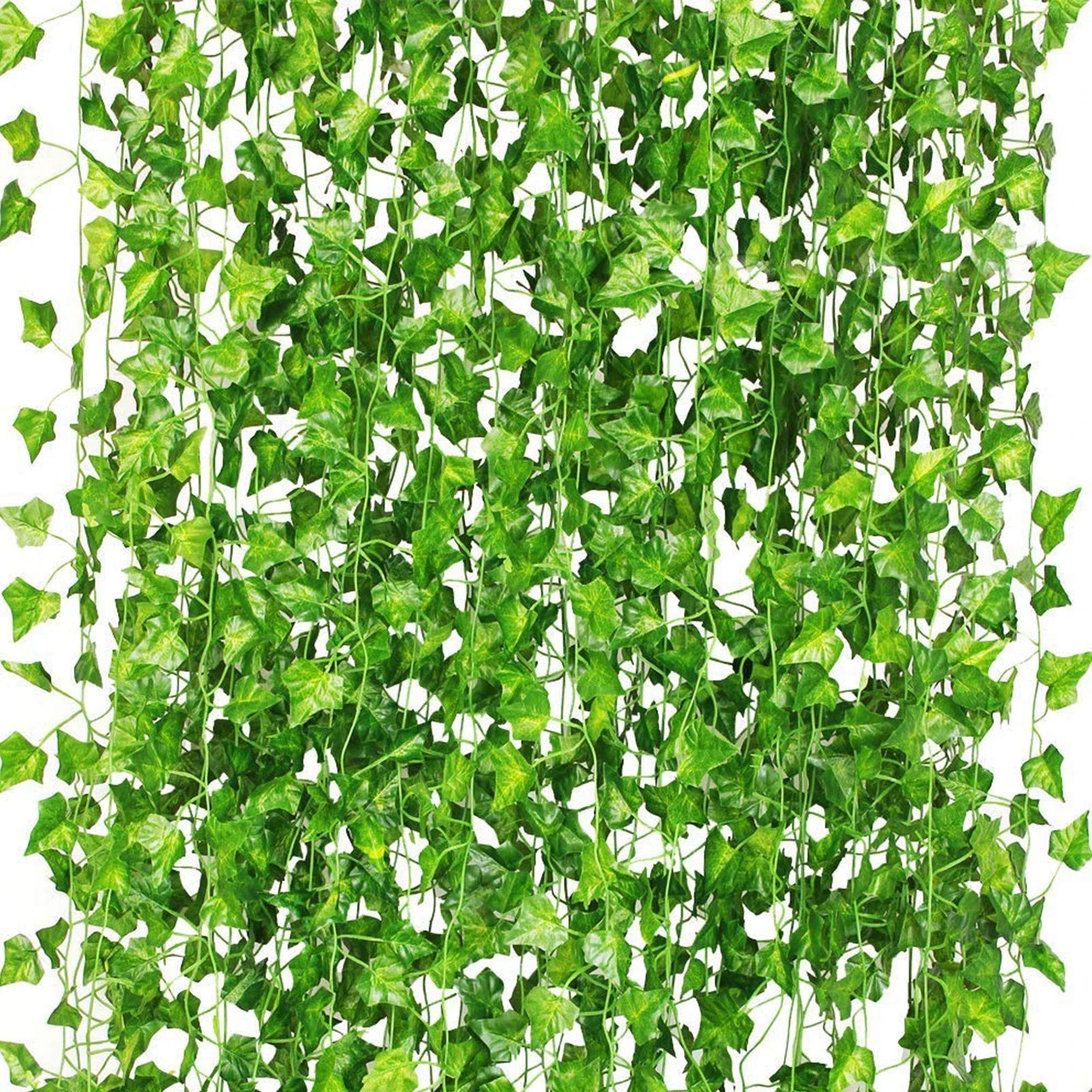 CQURE 20 Pcs 140Ft Artificial Ivy Garland Vines,Ivy Garland Fake vines UV Resistant Green Leaves Fake Plants Hanging Vine Plant for Wedding Party Garden Wall Room Decor