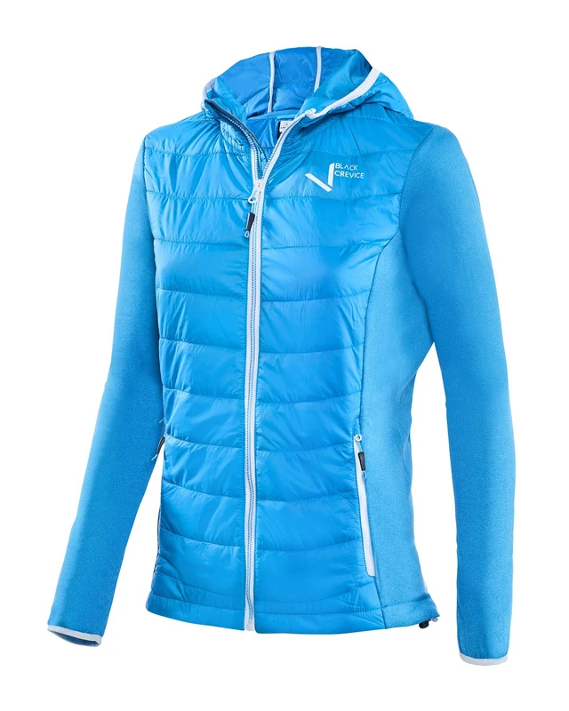 Black Crevice Women's Hybrid Hooded Jacket Breathable Sporty Outdoor Jacket