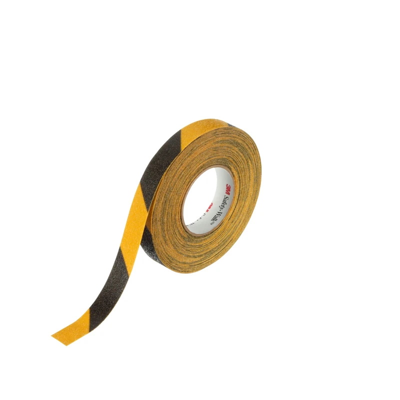 Safety-Walk 3M Slip-Resistant General Purpose Tapes and Treads 613, Black/Yellow Stripe, 25.4 mm x 18.3 m | pack of 4 | for light to heavy shoe-traffic areas