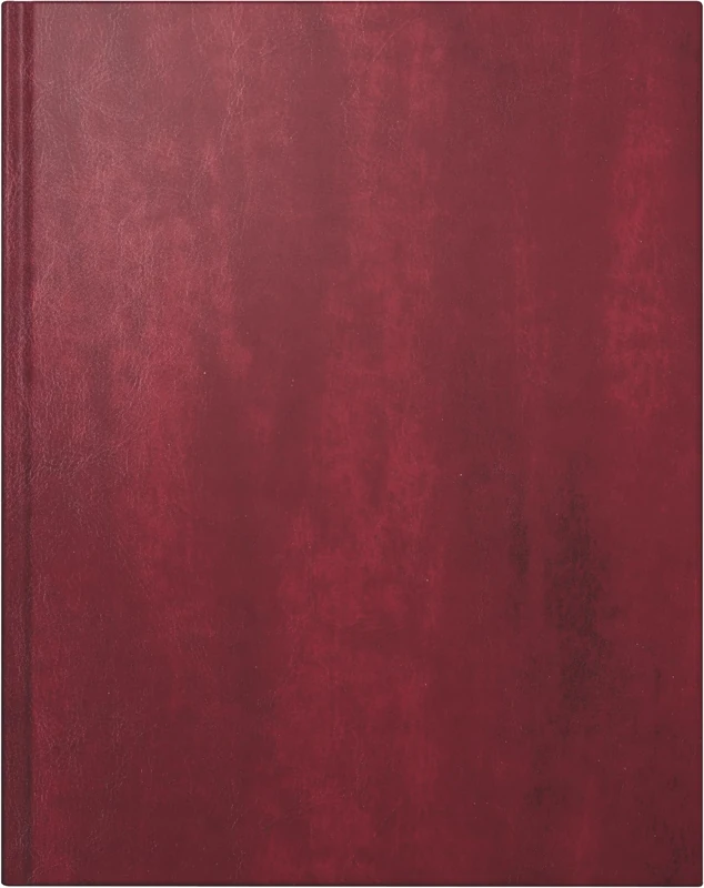 rido/idé Book Calendar Model Manager Calendar TM (2025), 2 Pages = 1 Week, 205 × 260 mm, 168 Pages, Faux Leather Cover Belnova, Red Brown