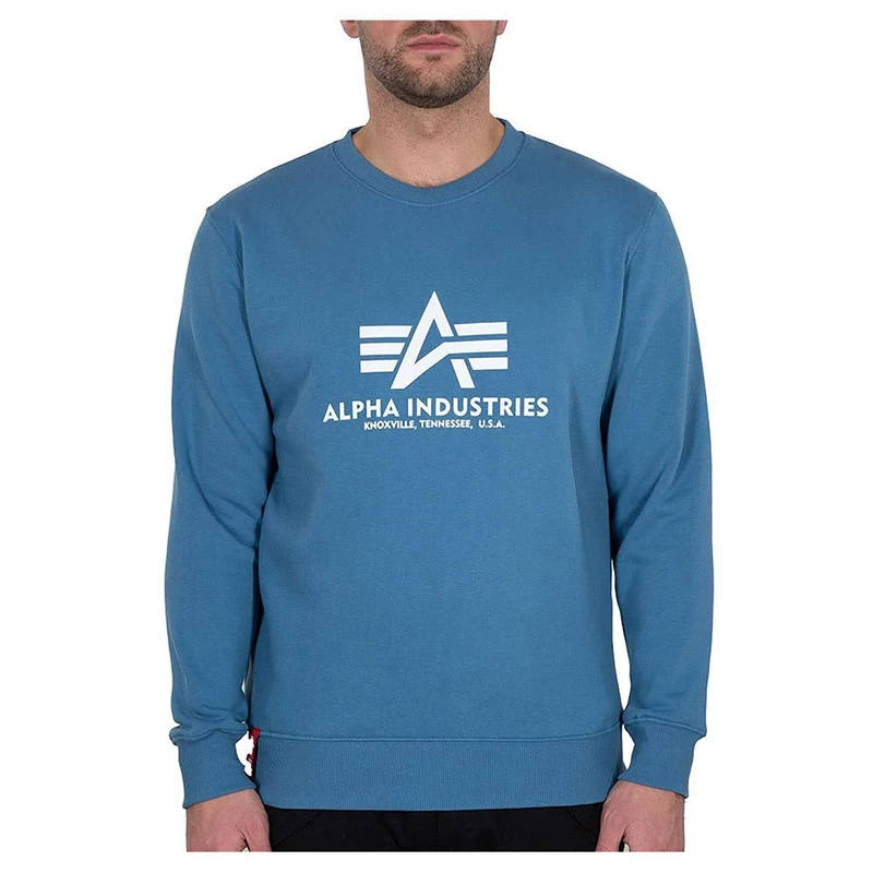 Alpha Industries Men's Basic Sweater Sweatshirt, Airforce Blue, XL