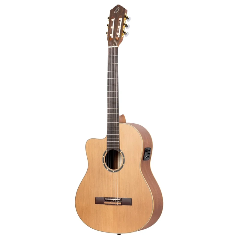 Ortega Guitars Classical Guitar Left-Handed – Electro-Acoustic, 4/4, Slim Neck – Family Series Pro – Including Gig Bag – Solid Canadian Red Cedar, Mahogany, Natural (RCE131SN-L)