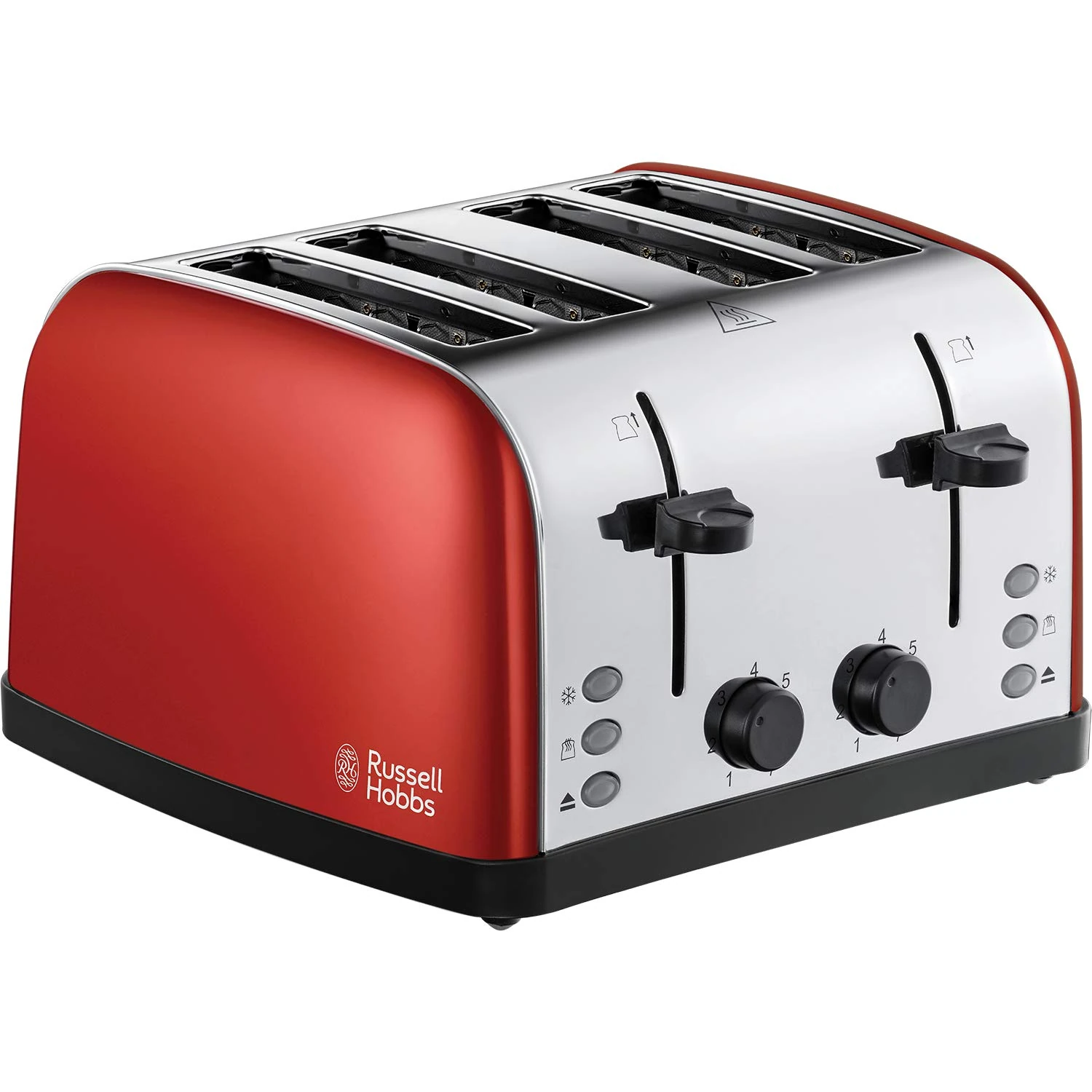 Russell Hobbs Stainless Steel 4 Slice Toaster, Red