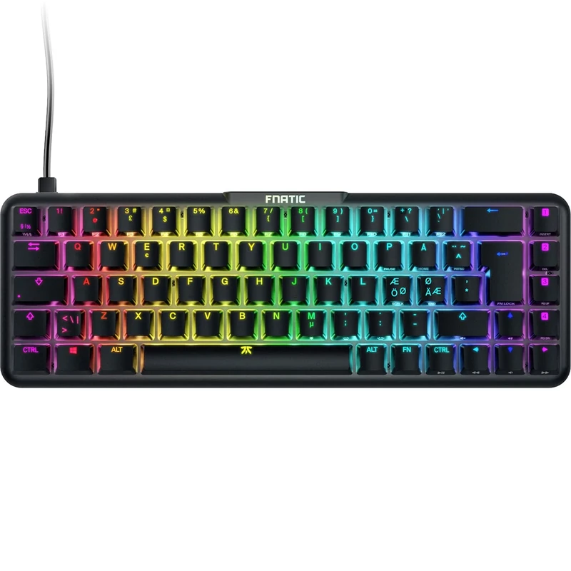 Fnatic STREAK65 - Compact RGB Gaming Mechanical Keyboard - Silent Speed Linear Switches - 65% Layout (60 65 percent)- Low Profile -Esports Keyboard (Nordic layout; QWERTY) - Image 1