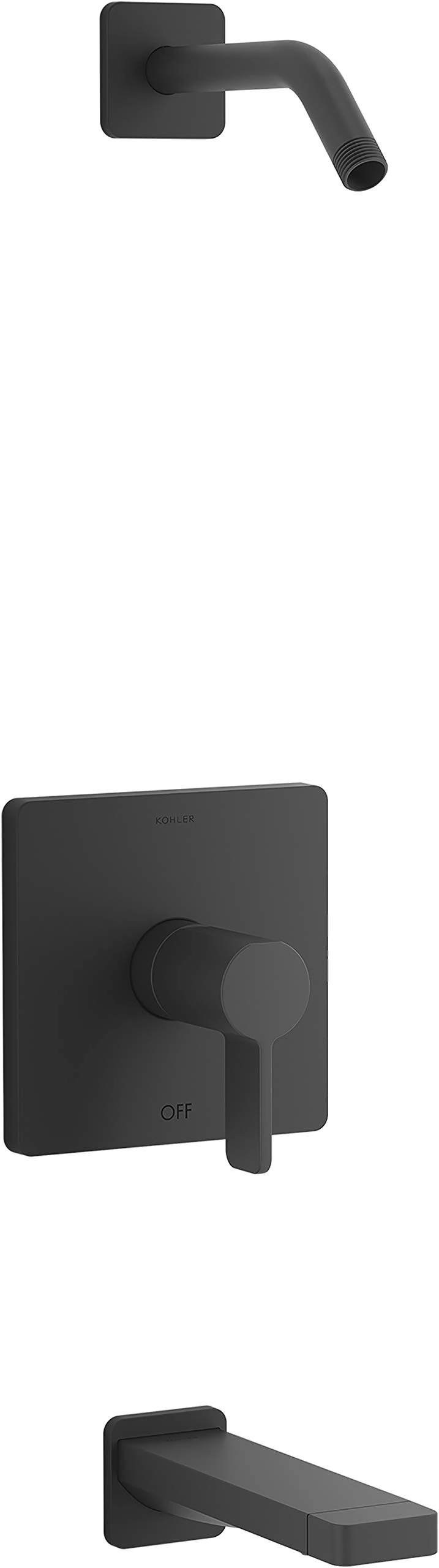 Kohler K-TLS23502-4-BL Parallel Bath and Shower Trim, Matte Black