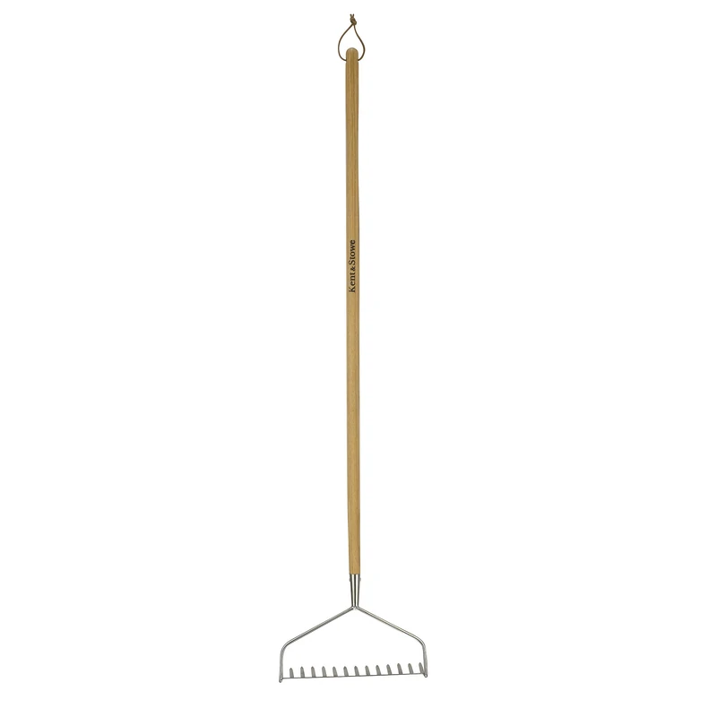 Kent & Stowe Long Handle Garden Rake - Stainless Steel Garden Rake Ideal for All Surfaces Gardener Rake with Ash Handle Length 158cm
