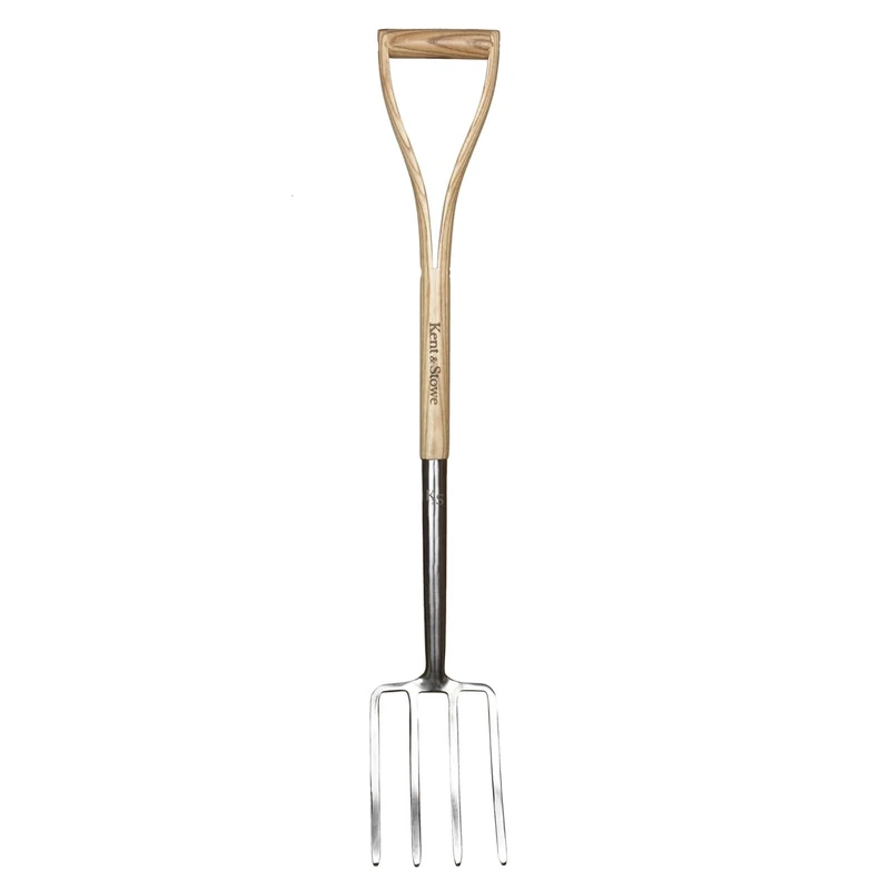 Kent & Stowe Kids Spade Fork - Lightweight Garden Fork for Kids Made of Stainless Steel Small Pitchfork with Ash Handle Length 28" - Image 1