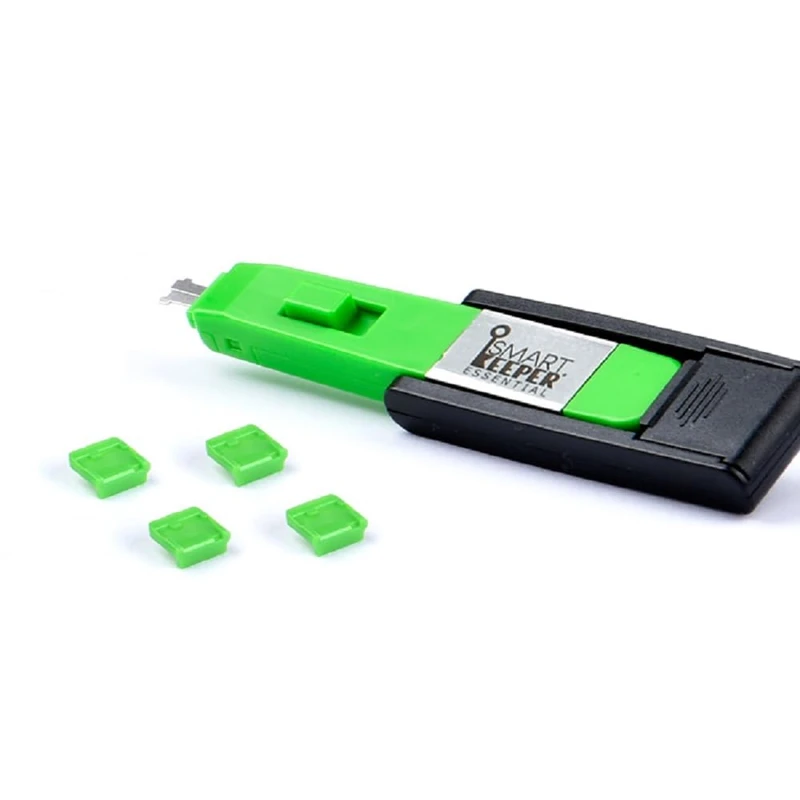 SmartKeeper Essential / 4 x Mini USB B-Port Blockers + Key/Green