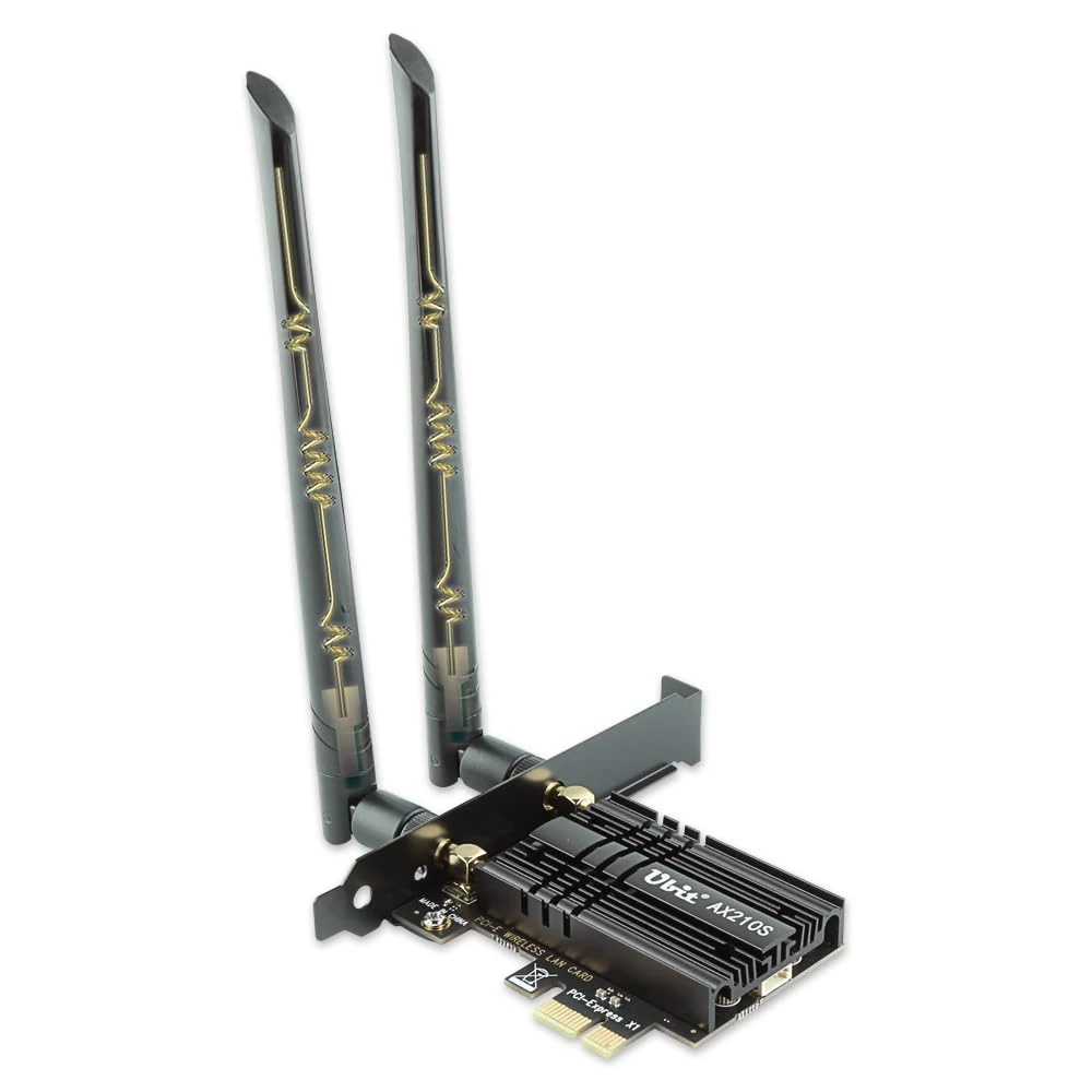 WiFi Card, Ubit Tri-Band 5400Mbps WiFi 6E 6GHz PCIe WiFi Card, BT 5.2, AX210 Wireless WLAN Adapter with MU-MIMO,OFDMA,Ultra-Low Latency, Supports Windows 10/11 (64bit)