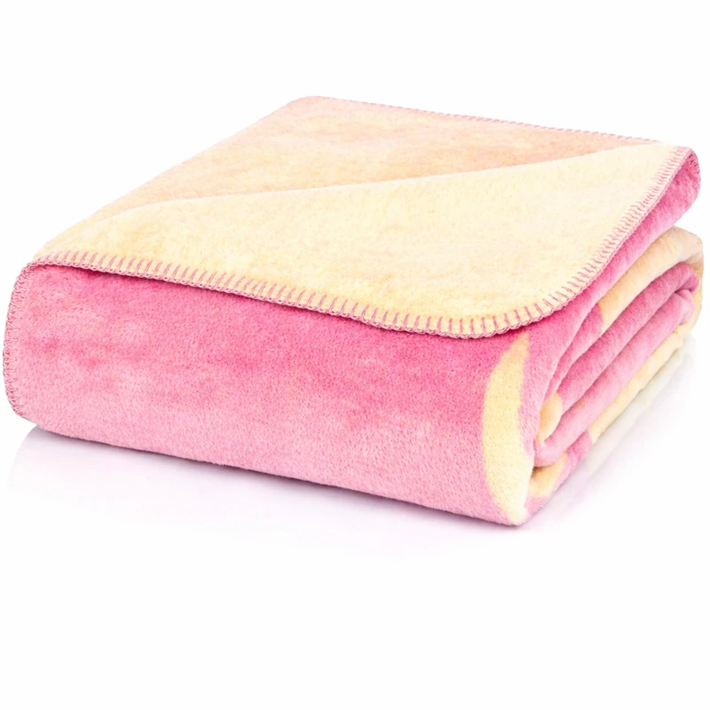 Glart J2H Cuddle Blanket Reindeer Design Old Rose - Living blanket made of cotton polyacrylic mix for sofa and bed