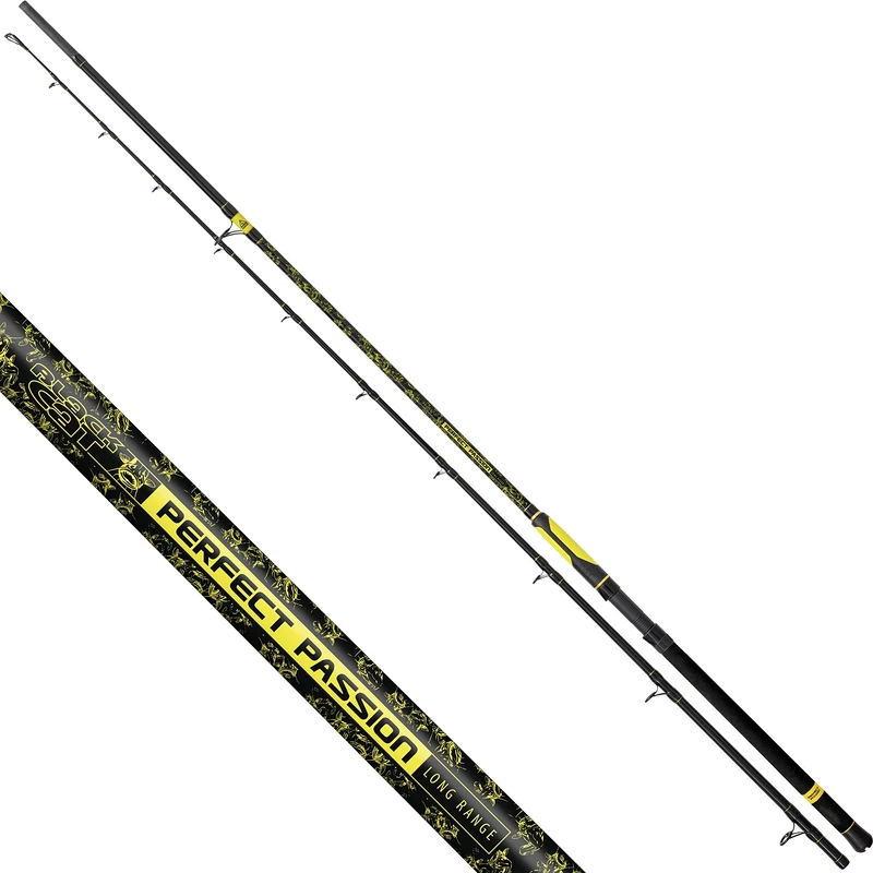 Black Cat Premium Catfish Rod Perfect Passion Long Range Fishing Rod Catfish Fishing Catfish Rod Casting Weight 600 g Black/Yellow 3.30 m