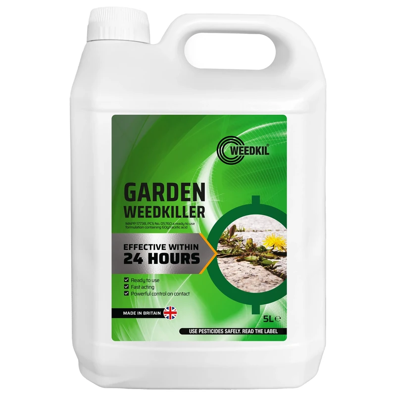 WeedKil Fast Acting Weed Killer 5L - Harmless To Children & Pets Once Dry | Glyphosate Free Weed Killer Extra Strong, All Year Round | Effective Within 24 Hours.
