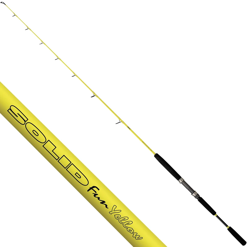 Black Cat Premium Catfish Rod Solid Fun Yellow Full Carbon Fishing Rod with 30 Tonnes Blank Catfish Fishing Casting Weight 30-180 g, Black/Yellow, 1.70 m