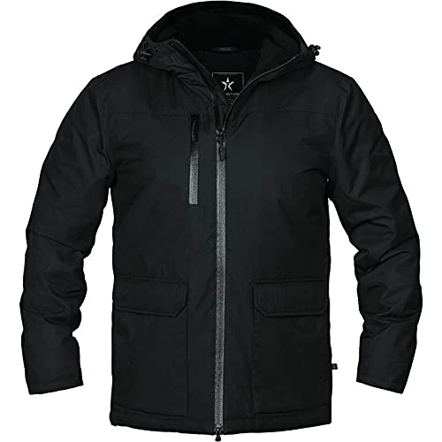 Texstar FJ65 Men's Long Winter Jacket Black Small
