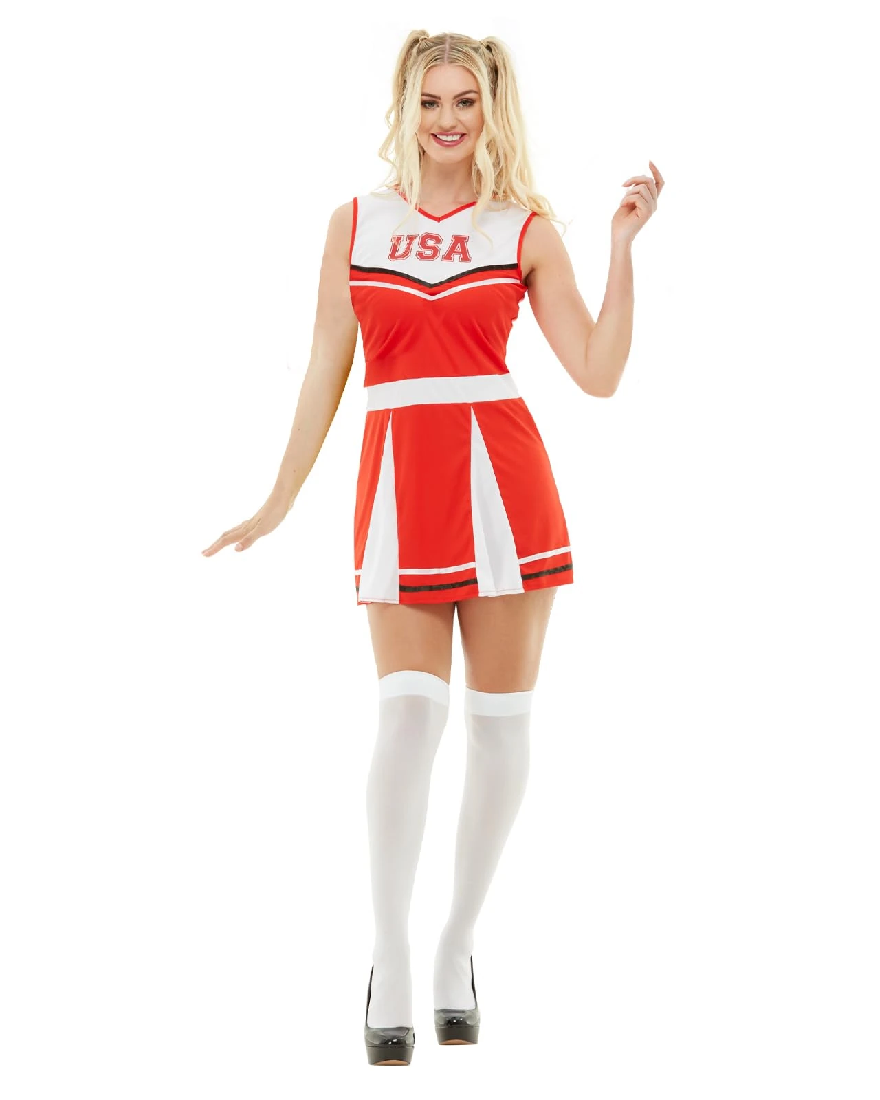 Funidelia Cheerleader Costume for Women, Includes American Football Cheerleader Dress, Size 3XL - Costume for Adults for Parties, Carnival and Halloween