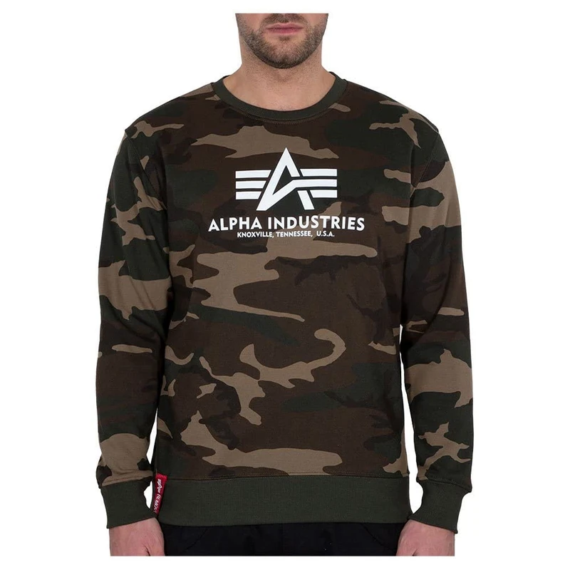 ALPHA INDUSTRIES Men's Basic Sweater Sports Hoodie, wdl camo 65, XXL