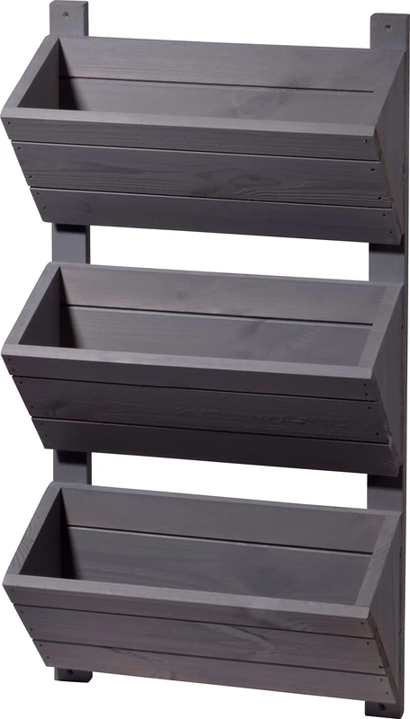 dobar 58382FSCe Wall Bed with 3 Planters Vertical Hanging Bed 38 x 17.5 x 79 cm Grey