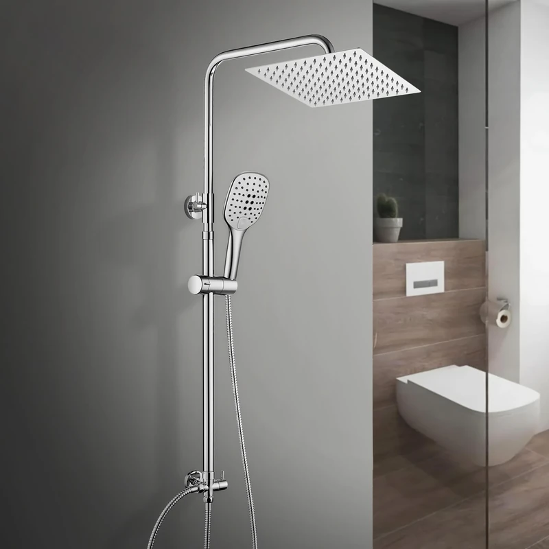 Görbach SJ2020 Shower System Rain Shower Column Stainless Steel Without Fittings Chrome