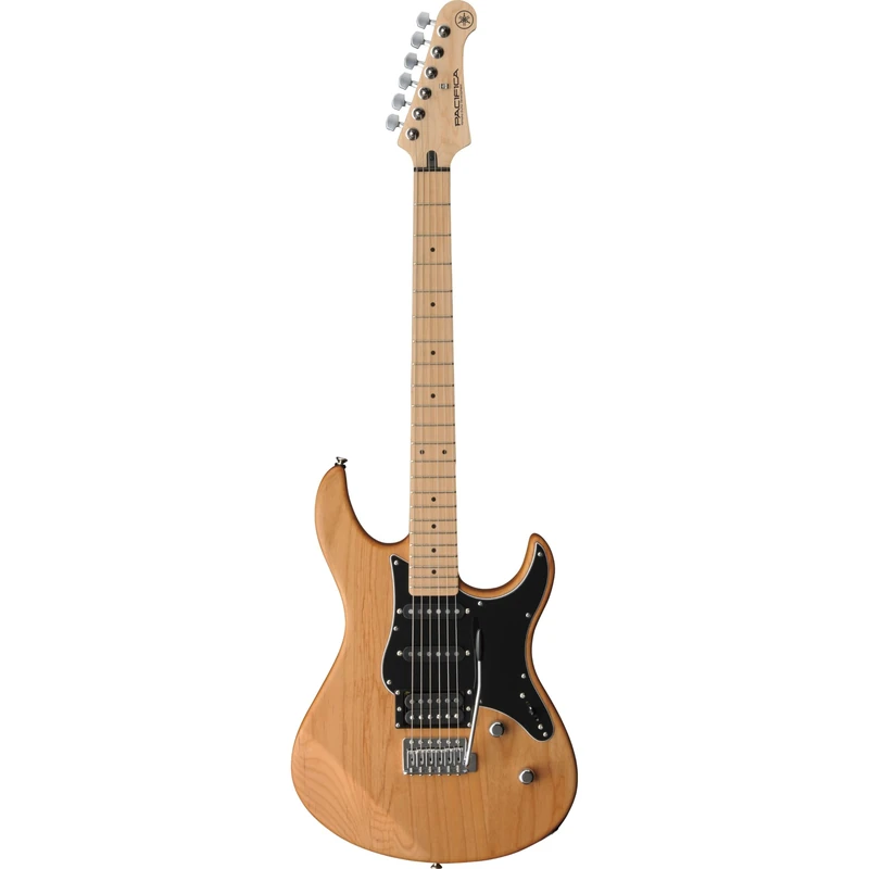 Yamaha Pacifica 112VMX electric guitar for beginners and advanced players, with 2 online lessons with a Yamaha Music School teacher, in Yellow Natural Satin