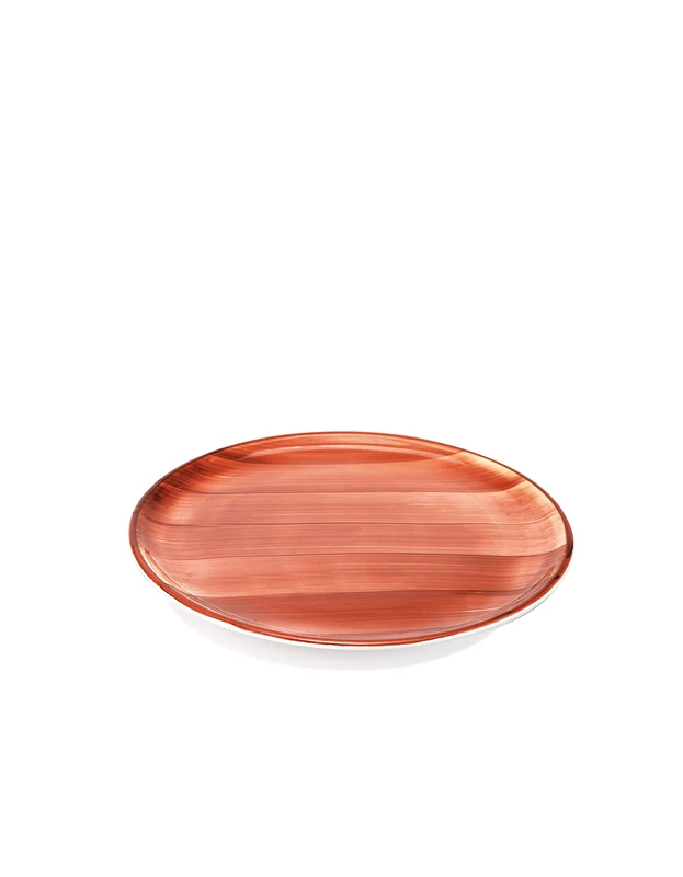 Zafferano Striche - Porcelain Plate, Diameter 270 mm, Colour Brown, Dishwasher-Safe up to 60° - Set 6 Pieces