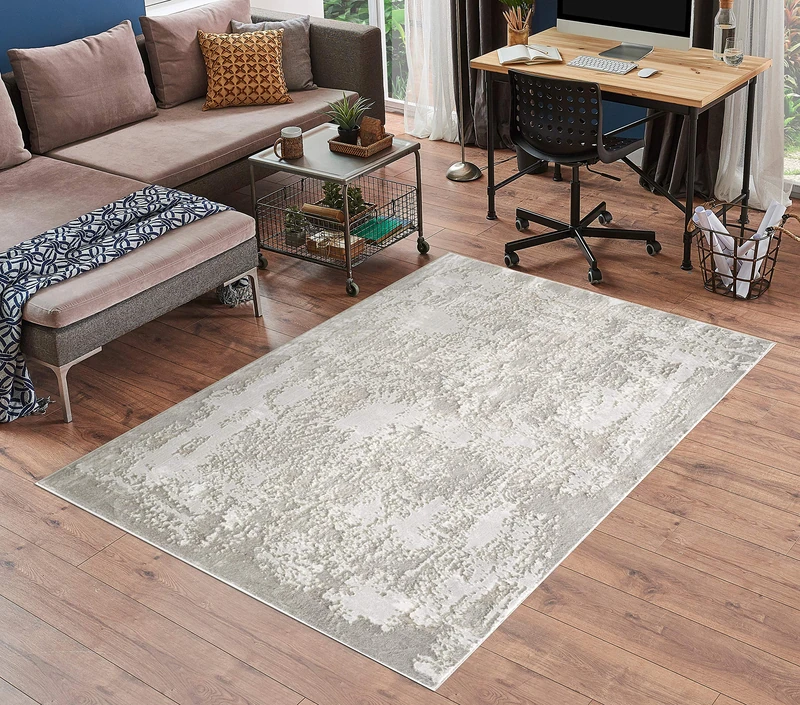 Serdim Rugs Serenity Modern Abstract Acrylic Contemporary Area Rugs, polyester, Stone, 200x290cm (6'7"x9'6")