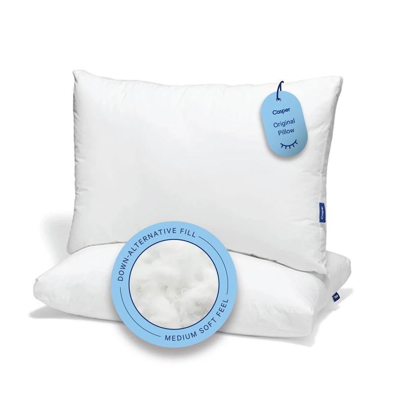 Casper Original Pillow for Sleeping, King, White, Two Pack