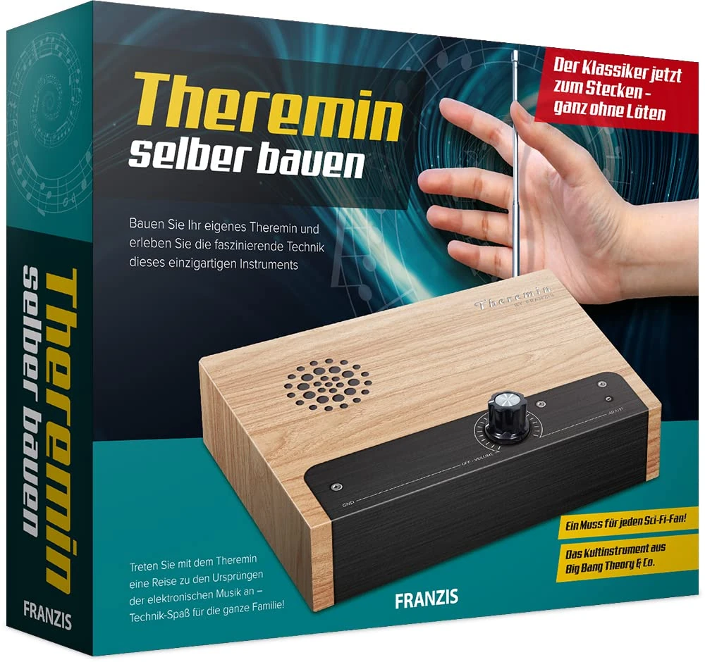 FRANZIS 67105 Theremin Build Yourself Kit without Soldering - Build and Play the Iconic Music Instrument Yourself Including Theremin Board, Speakers and Much More