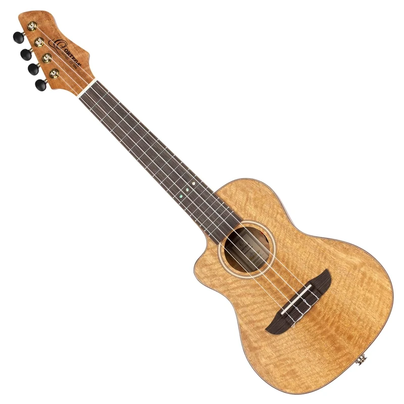 Ortega Guitars Concert Ukulele Lefthanded – Electro-Acoustic – Horizon Series – Including Gigbag – Mango, Natural (RUMG-CE-L)