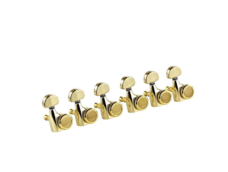 Ortega OTMLOCK6L-GO Locking Guitar Machine Heads Set 6 in Line Gold