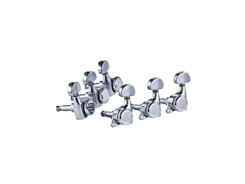 (ORTEGA Locking Guitar Machine Heads Set, 3+3, Chrome (OTMLOCK33-CR)