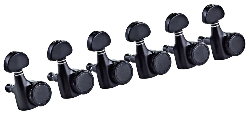 ORTEGA OTMLOCK6L-GB Locking Guitar Machine Heads Set 6 in Line Glossy Black