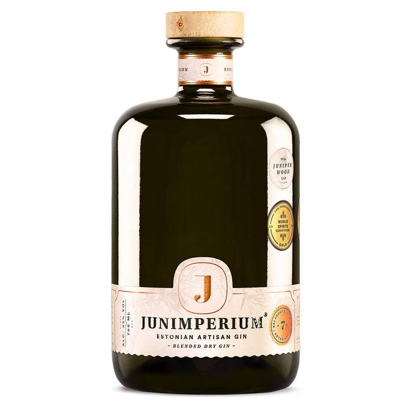 Junimperium Blended Dry Gin 70cl, 45 percent ABV – Estonian Craft Gin from Tallinn, Individually Distilled Botanicals & Three Junipers – Signature G&T with lemon, Thyme & Juniper – Premium Gifting