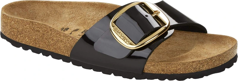 Birkenstock 1019813 Madrid Big Buckle patent black, Birko Flor Patent Men Black UK 5 - Image 1