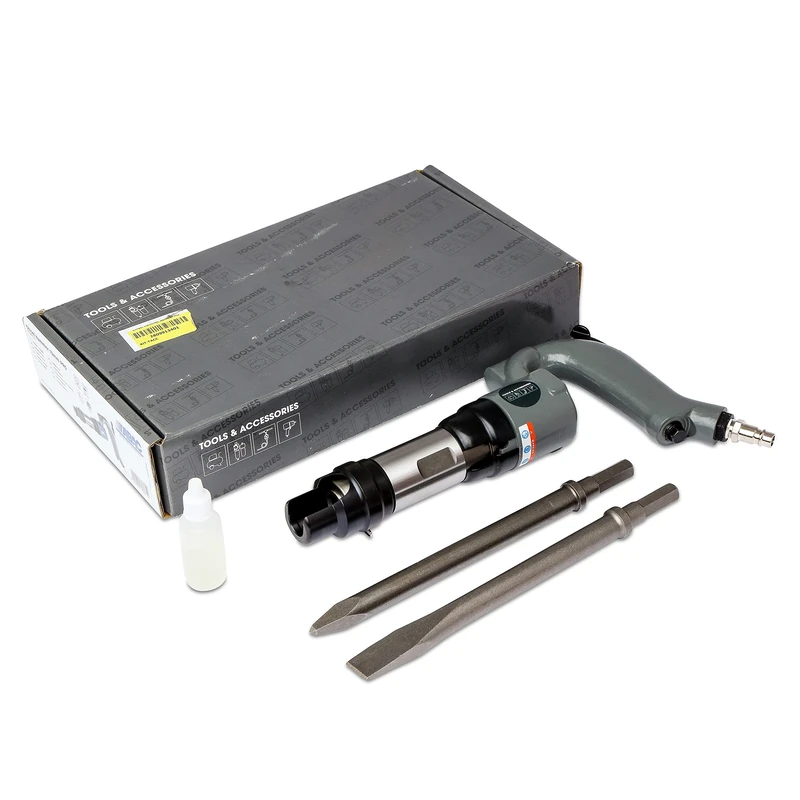 ABAC Pro Chisel Hammer 12 mm - Pointed and Flat Chisel Included - For Difficult Applications on Building Sites - Weight: 2.6 kg